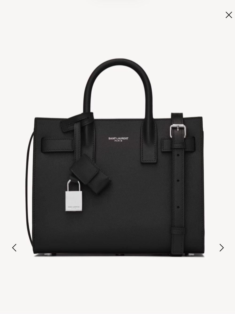 Saint Laurent Black Leather Sac De Jour Nano